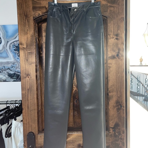 Aritzia the Melina pant leather pant in peppercorn grey - Picture 3 of 6